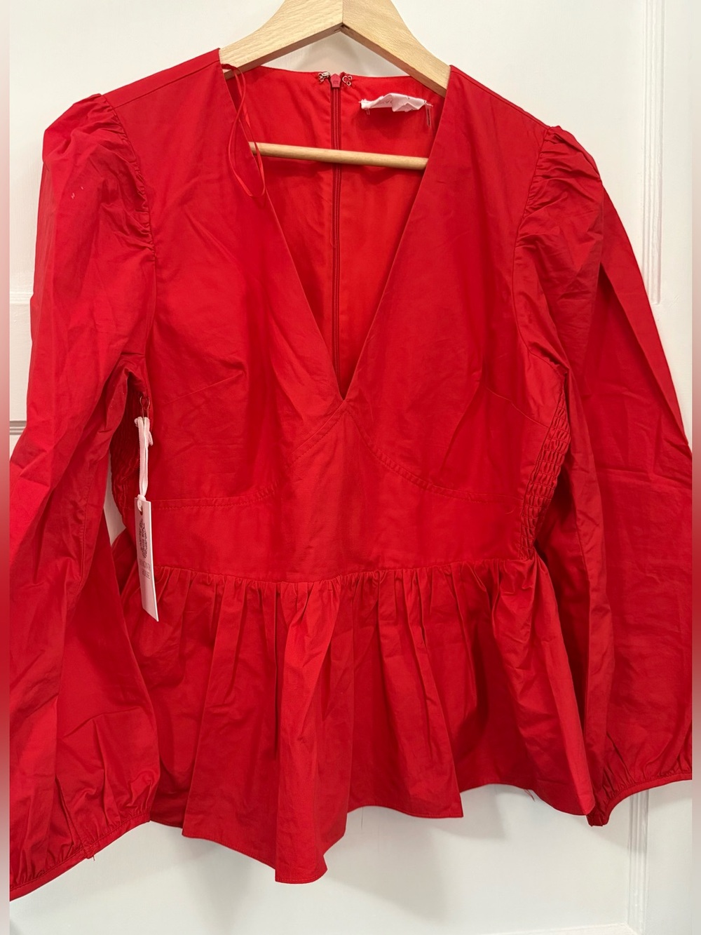 Red Puff Sleeve Elaina Blouse - Picture 5 of 5